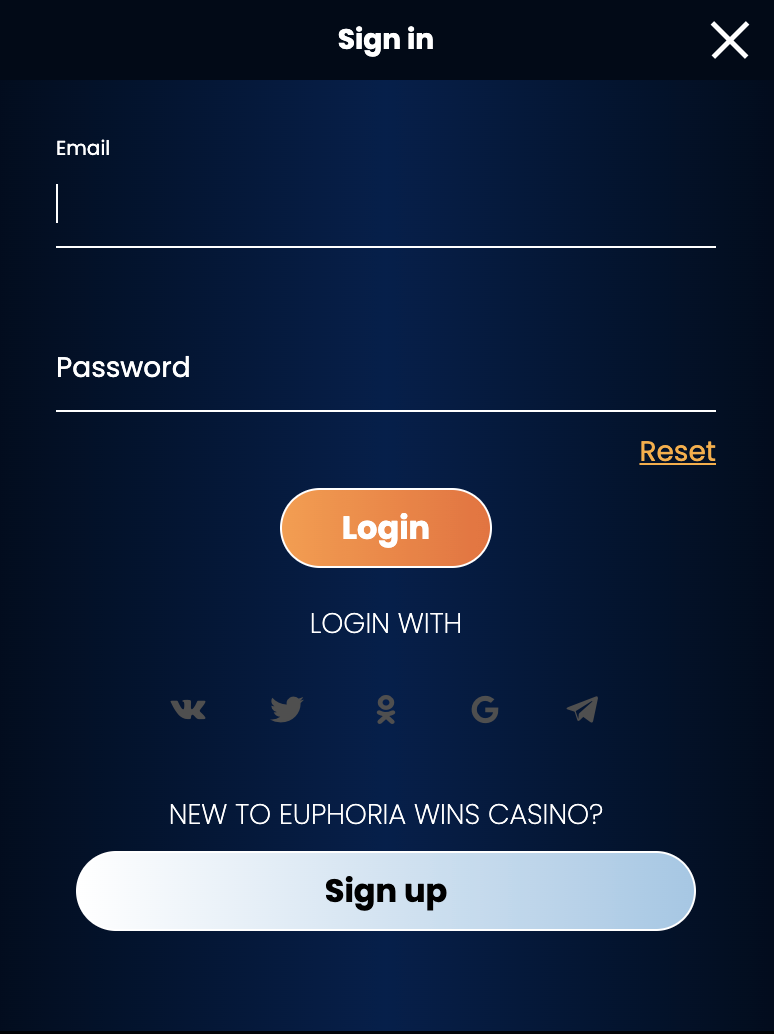 Euphoria Wins Casino Sign up