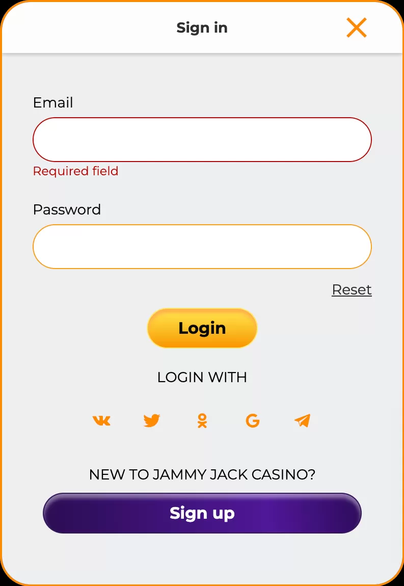 Jammy Jack Casino Sign up