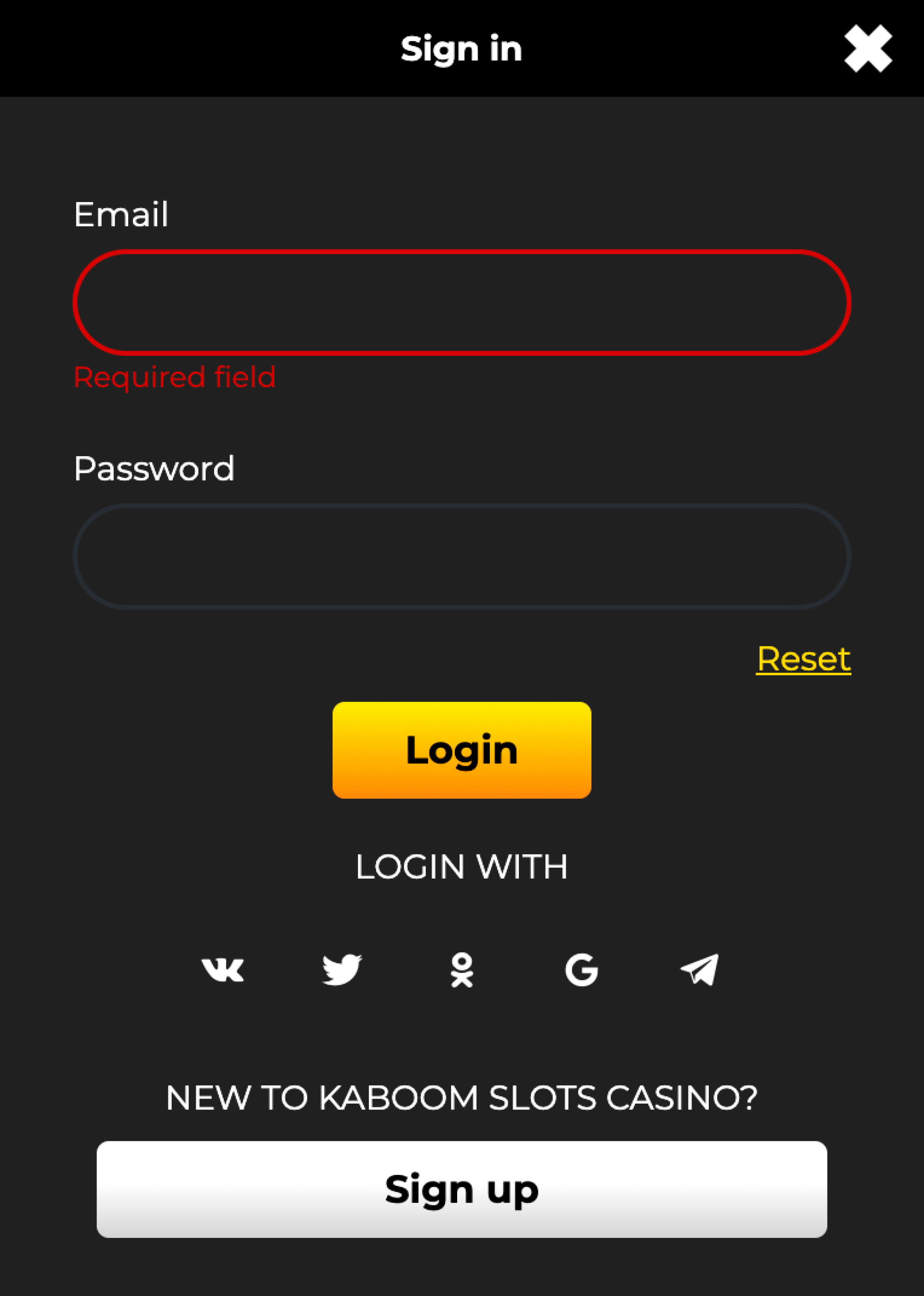 Kaboom Slots Casino Sign up