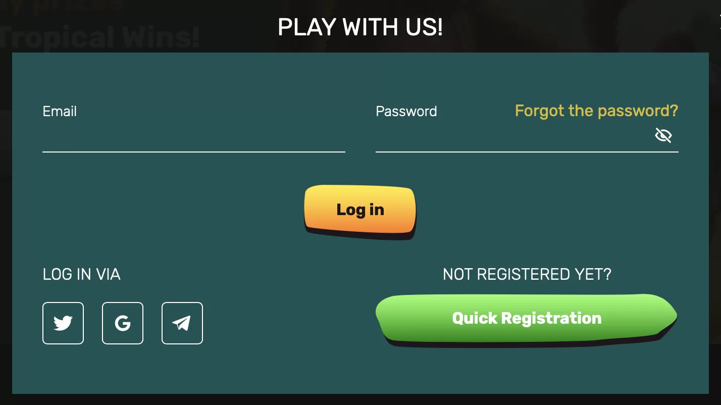 Tropical Wins Casino Sign up