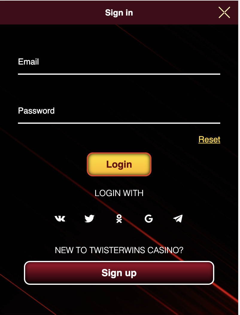 Twister Wins Casino Sign up